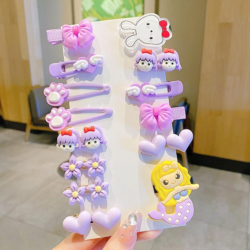 14 Pcs Hairpin Girl Children's Cute Clip Headdress Hairpin New Girl Hair Accessories Bangs Side Clip