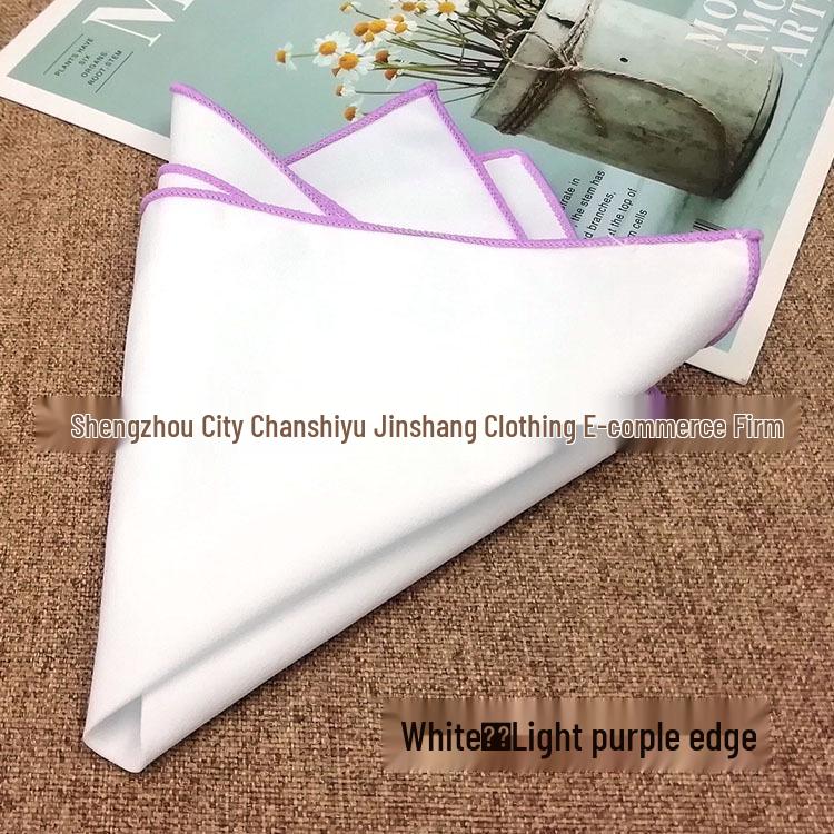 Elegant Pure White Cotton Men's Pocket Square 23cm