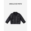 French Arielle De Pinto2026 New Spring and Autumn Style Boys' Stylish Stand-Collar Short Motorcycle Jacket