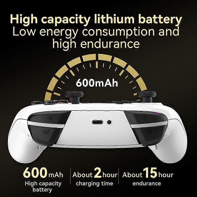 RGB Wireless BT Controller For Nintendo Switch/OLED/Lite Gamepad For Android Phone/PC/TV Box/Steam Joystick With Turbo Function(Crack Black)