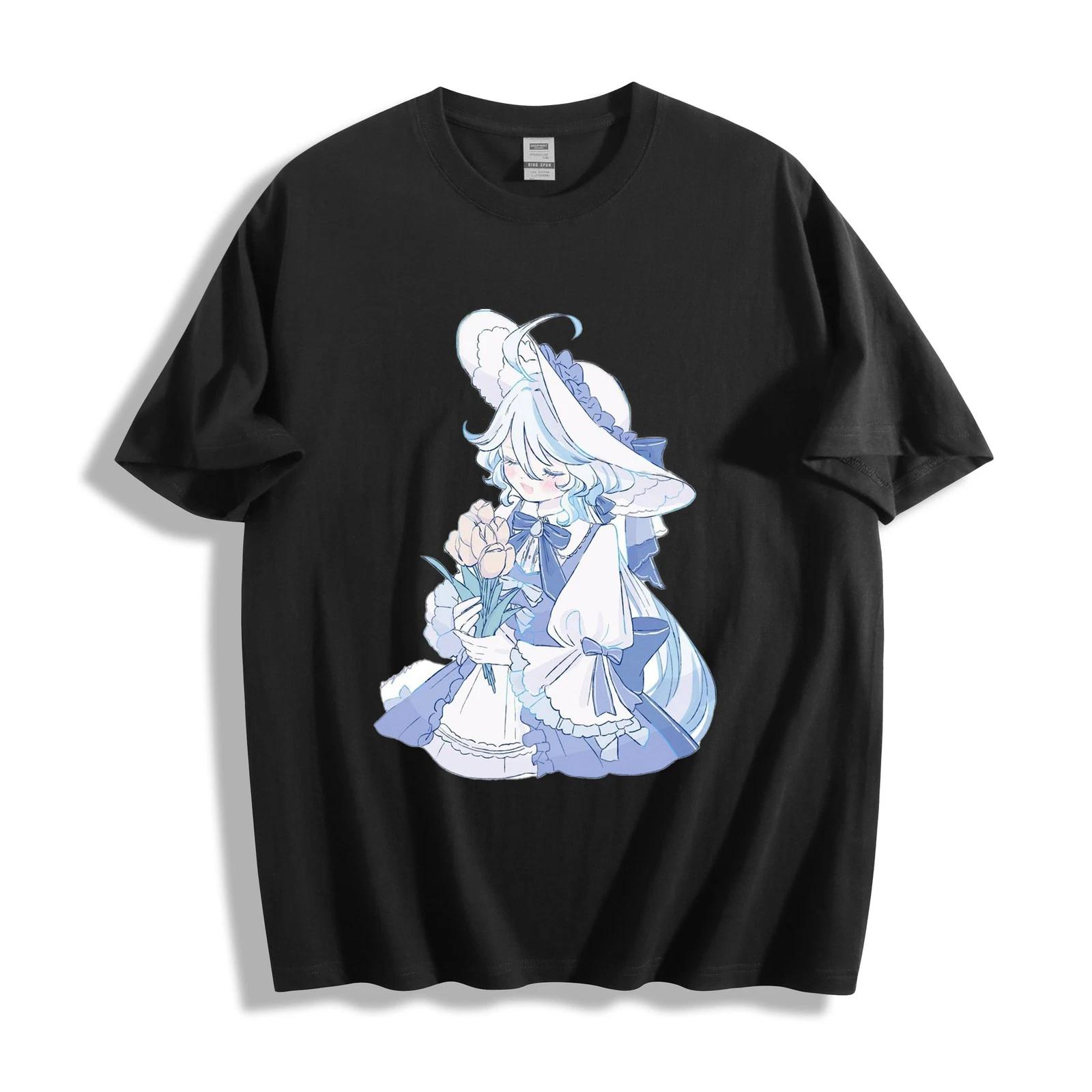 Фурина Genshin Драматический Взрыв Футболка - Дизайн Спираль Энергии Архонта Унисекс S