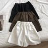 Korean Loose Casual Versatile Summer High-waisted Pocket Shorts Women