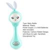 Shaking Toy Bite-resistant Cartoon Rabbit Shape Portable Music Light Teether Toy for Baby