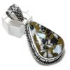 Zebra Jasper Gemstone Handmade 925 Sterling Silver Jewelry Pendant 2.05" u3K07