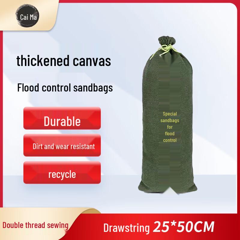 Drawstring Thickened Canvas Flood Sandbag