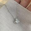 Collana Saturno in Argento Puro S925 Ciondolo Pianeta Scintillante Elegante Catena per Clavicola Stile Coreano