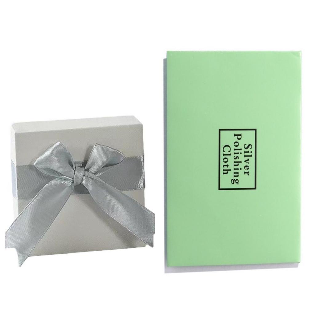 Jewelry Gift Box with Silver Polishing Cloth for Necklace & Ring