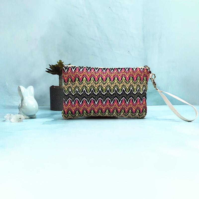 

New straw woven women s clutch bag classic retro woven clutch change bag lipstick mobile phone portable storage bag 24*15