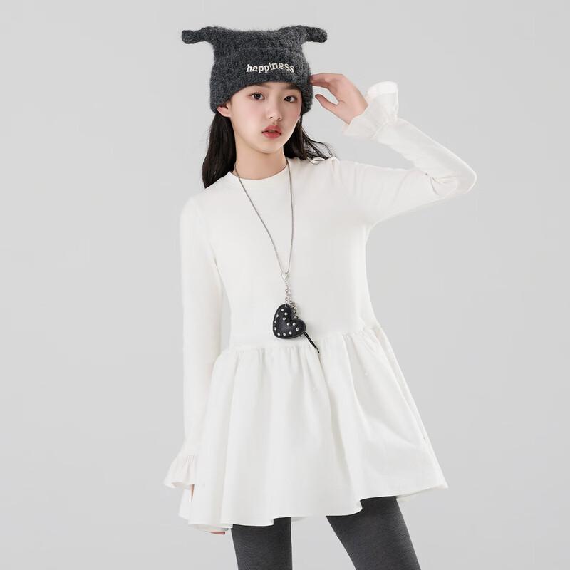 

Girls Rivet Ruffle Long Sleeve Sweatshirt Dress 130