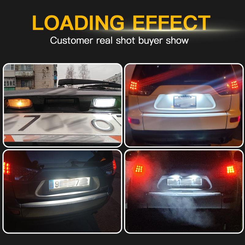 2pcs Canbus LED Number License Plate lamp For Mitsubishi Lancer Sportback Outlander 2006-2012 Peugeot 4007 Citroen C-Crosser