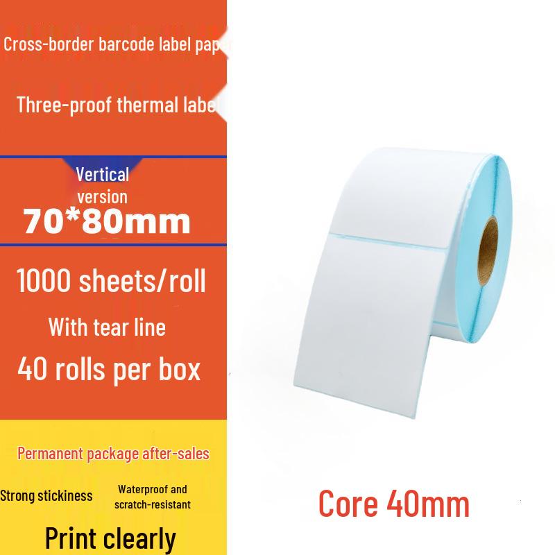 Spot Three-Proof Self-Adhesive Thermal Label Paper for Barcode Printing (100x100mm)