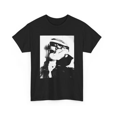 1965 weegee Verzerrungsfoto von andy warhol Reproduktion Bearbeitung dunkles T-Shirt