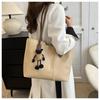 Korean Style Minimalist Bucket Bag Women Faux Leather Tote Shoulder Handbag Large Capacity Commuter Purse