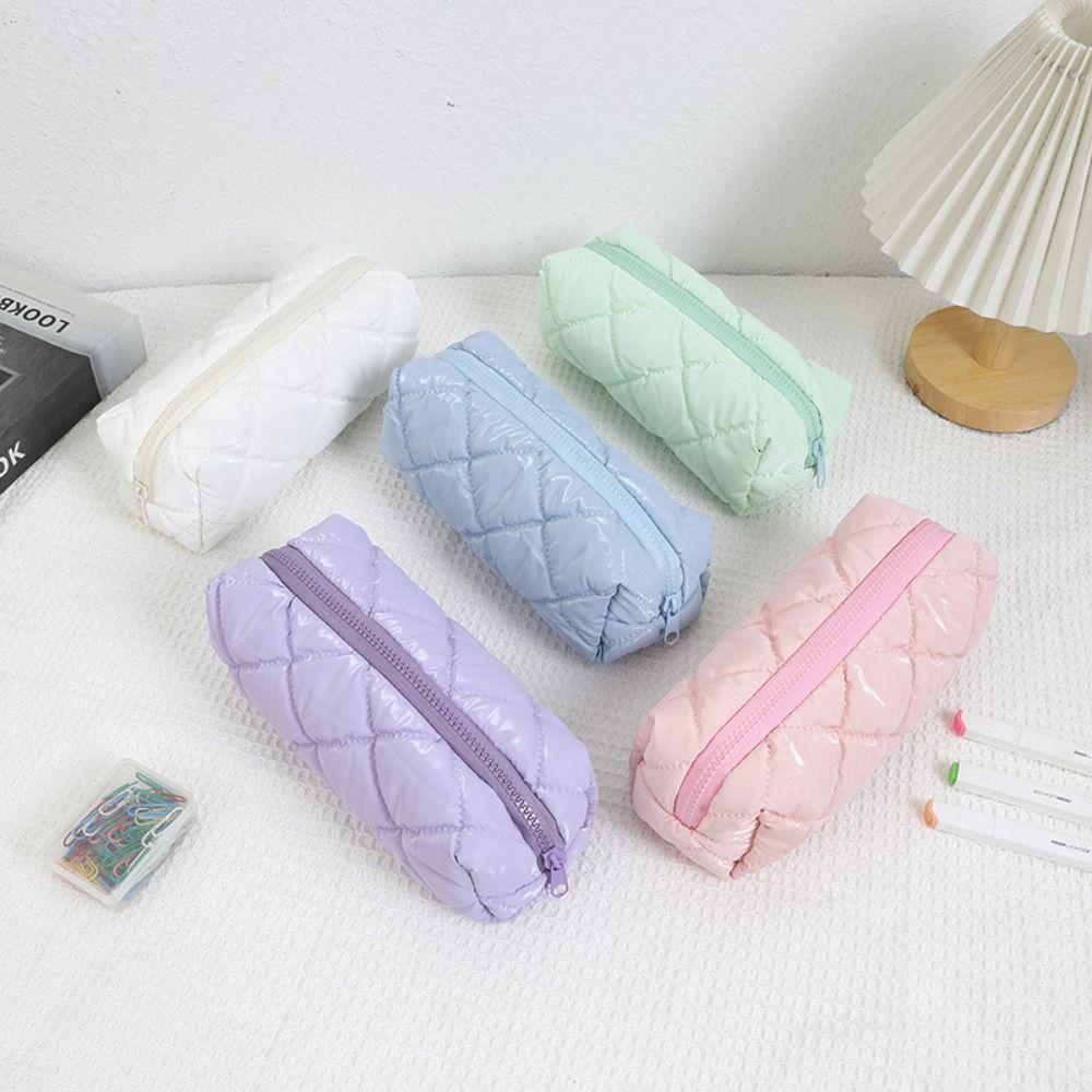 Multifunctional Stationery Bag Solid Color Storage Bag INS Pen Bag School Office