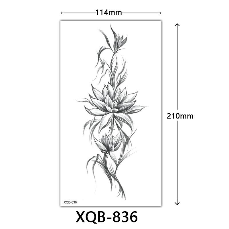 Small Full Arm Tattoo Sticker, Flower Letters, Plain Flower Tattoo Sticker Tattoo