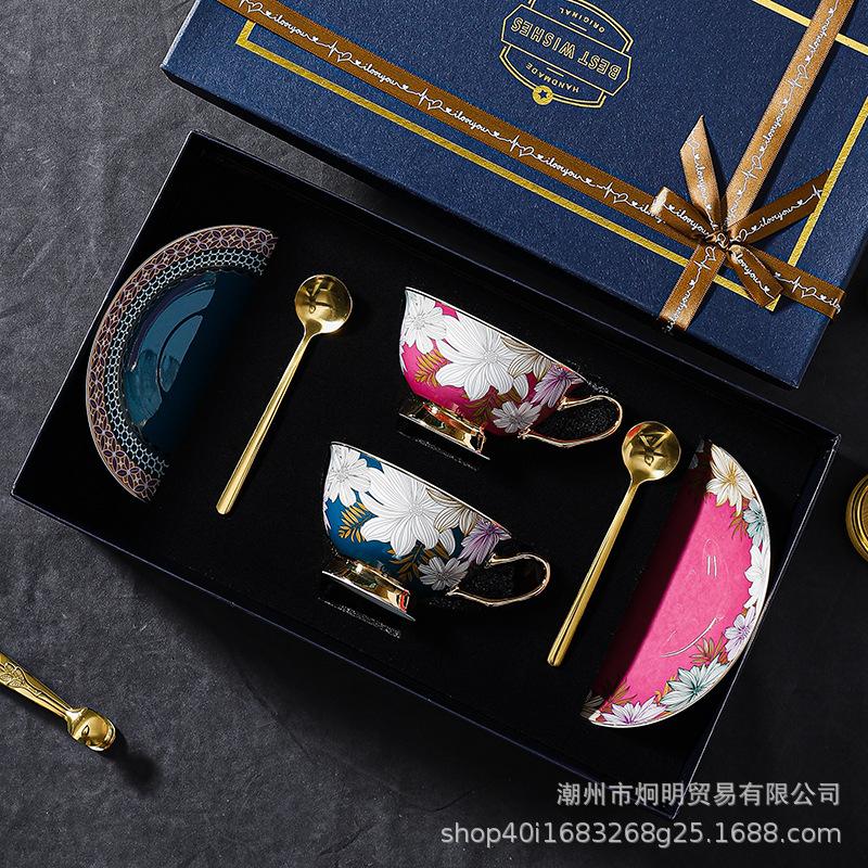 Ceramic coffee cup high-end exquisite high-end sense niche bone china household British afternoon tea tea set gift box