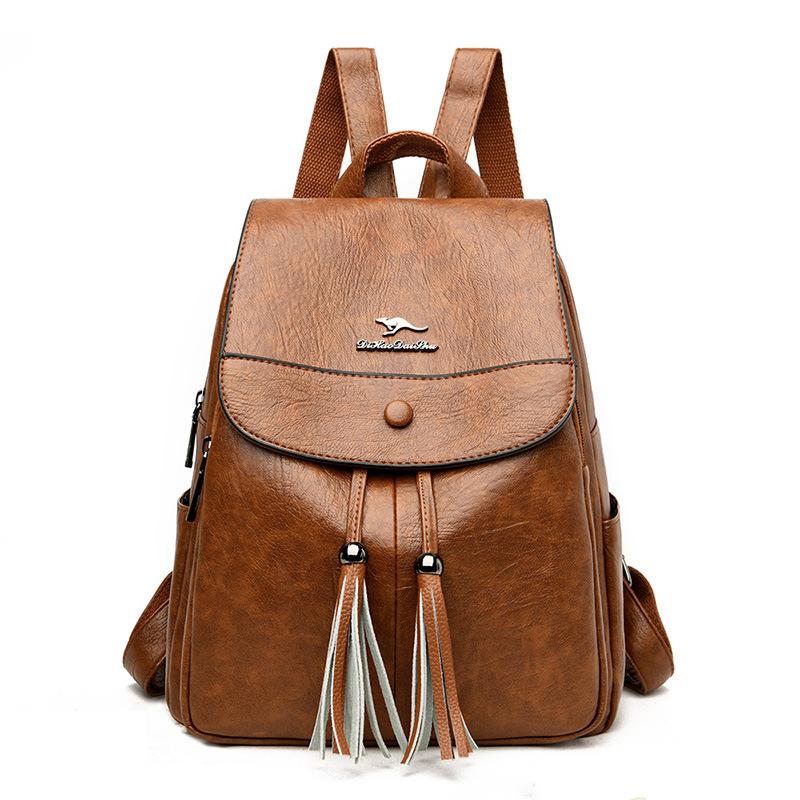 Women Backpack Korean Version of Wild Fashion Simple Backpack Travel Tassel New