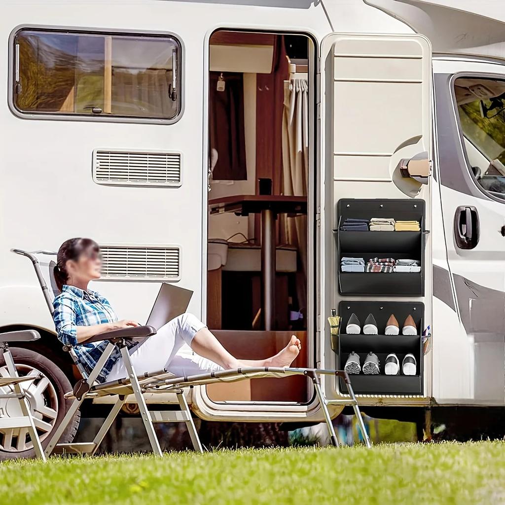 1PC RV Shoe Storage with Adhesive Tape Door Shoe Rack with Large Deep Pockets Suitable for Campers Narrow Space Wardrobe Storage