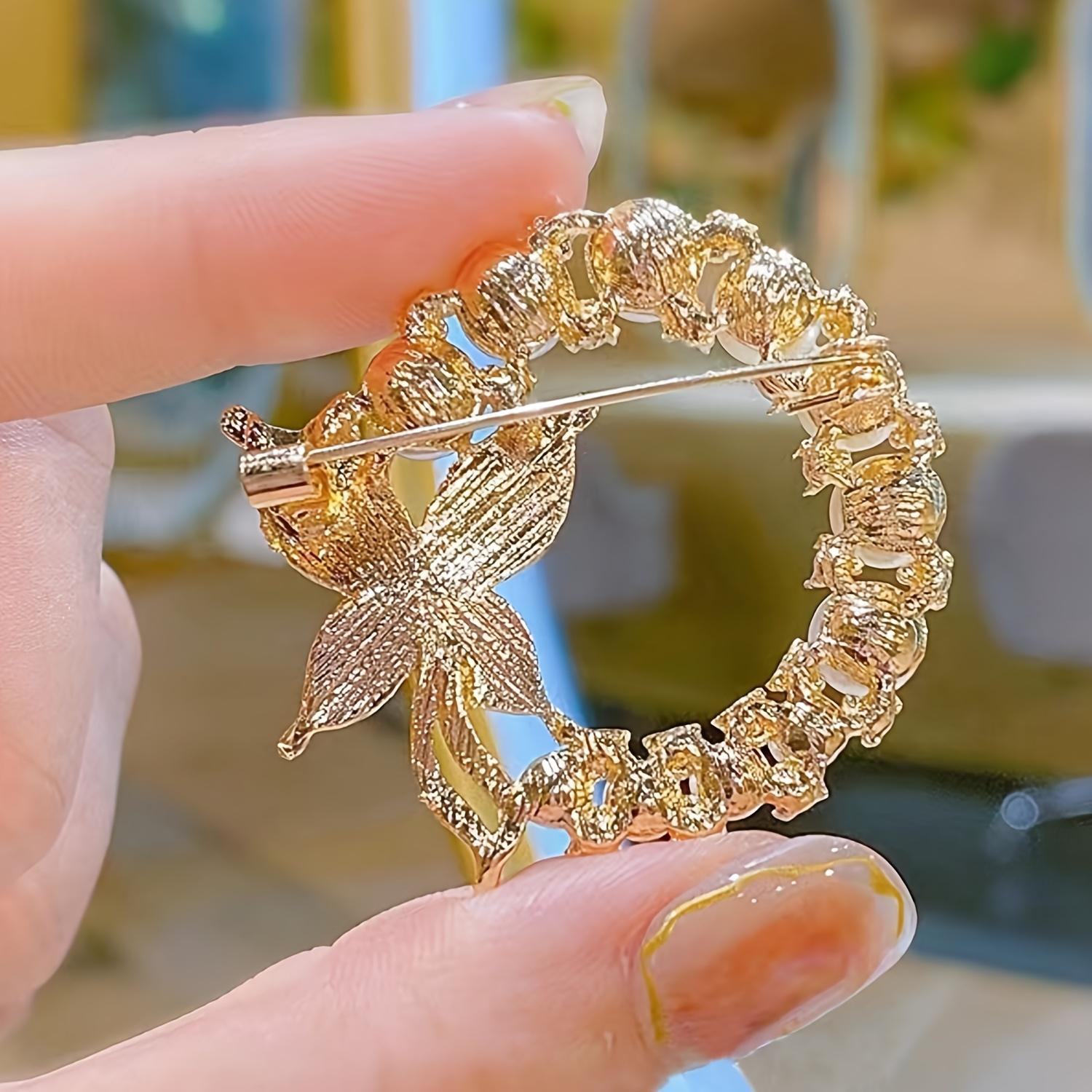 1pc Butterfly and Rhinestone Sparkling Brooch, Exquisite and High-End Niche Decoration for Suits, Dresses