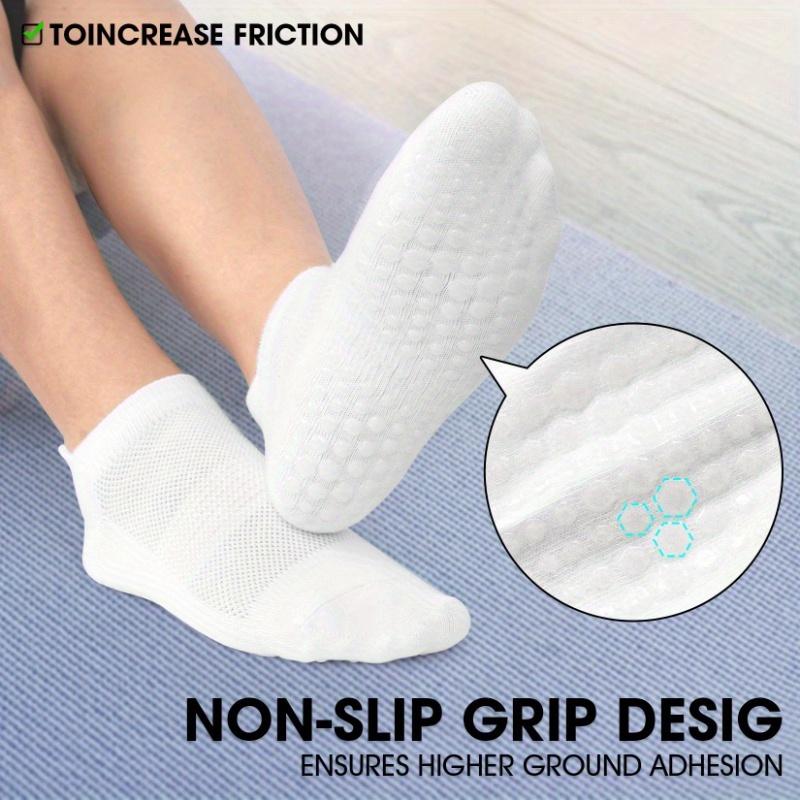 

White of Pilates Grip Socks, Non-slip High Socks Designed for Women, Suitable for Pilates, Yoga, Ballet, Exercise one-size