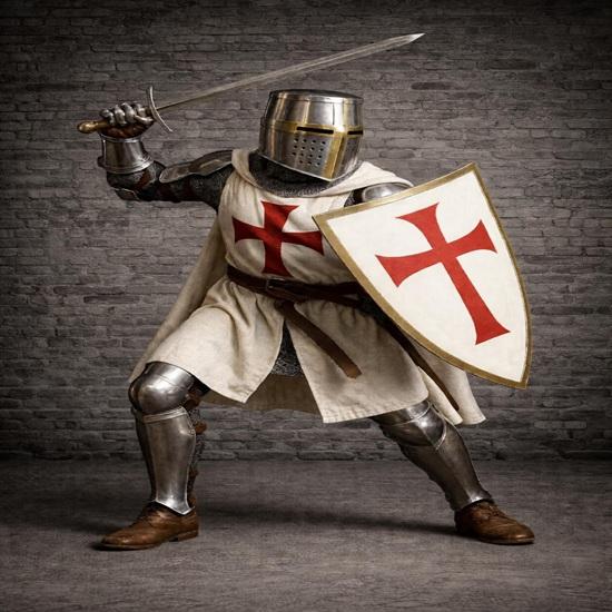 Templar Knight Full Armor Set with Shield Medieval Crusader Steel Costume
