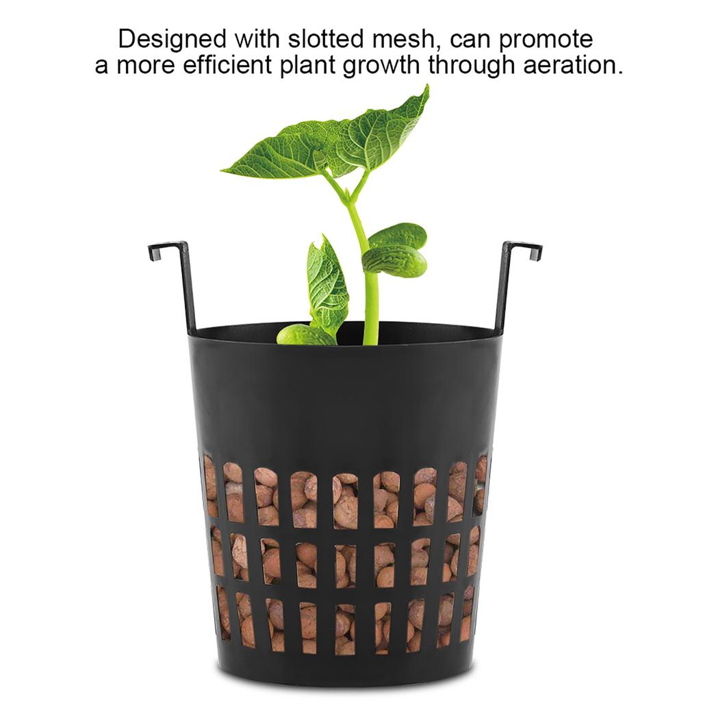 10Pcs Plastic Mesh Plant Basket for Hydroponic Plants,  , Breathable, Efficient Growth, Plant Marking with Grooved Mesh, Differentiation