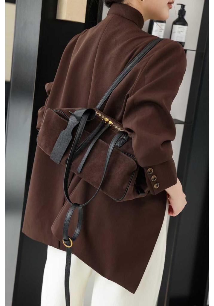 Suede Plush Large Bowling Bag 2026 - Elegant Retro Boston Style Shoulder Bag for Women