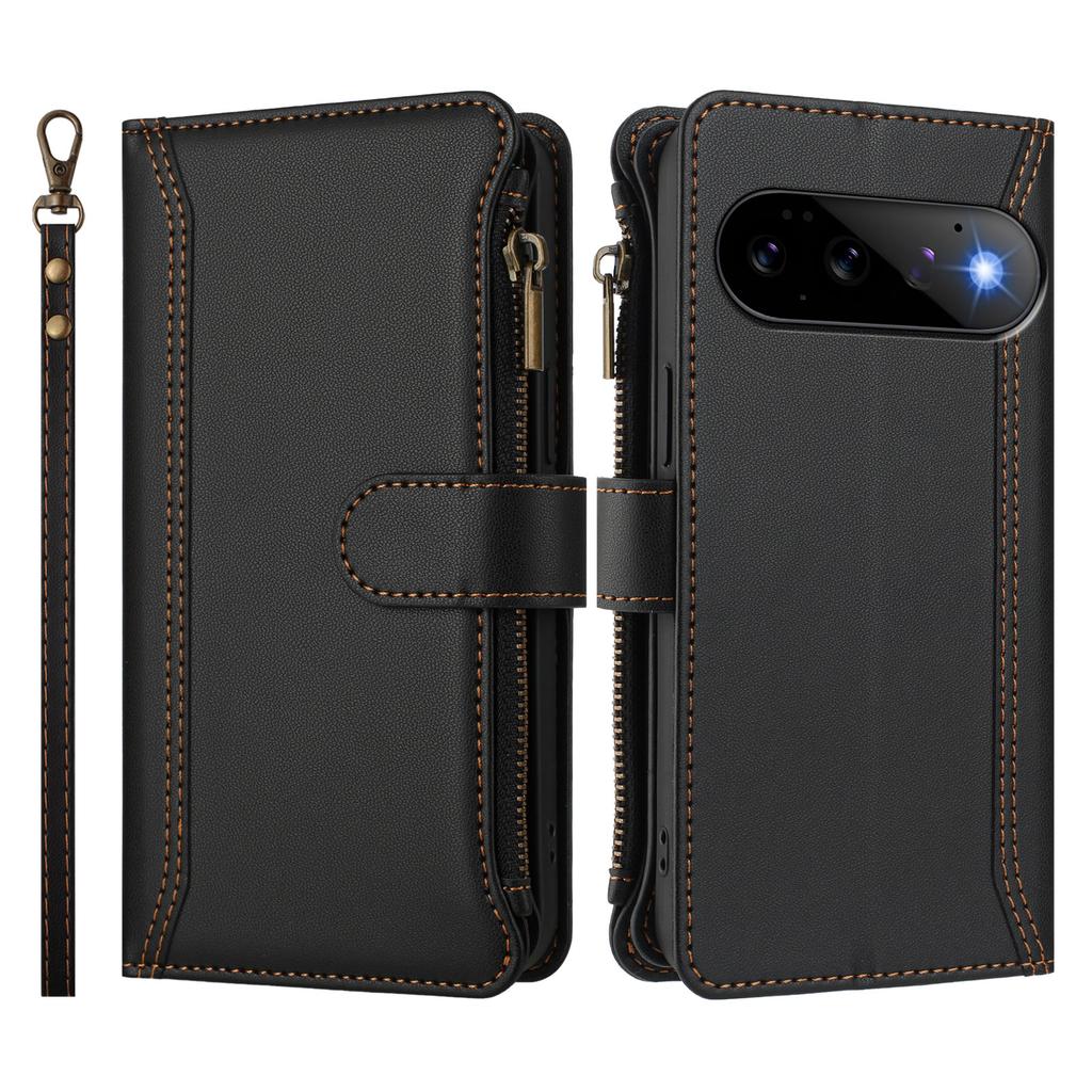 Business Magnetic Zipper Flip Case on For Google Pixel 11 10 9 Pro XL 8 7 6 Pro 10A 9A 8A 7A 6A Leather Book Wallet Cover Fundas