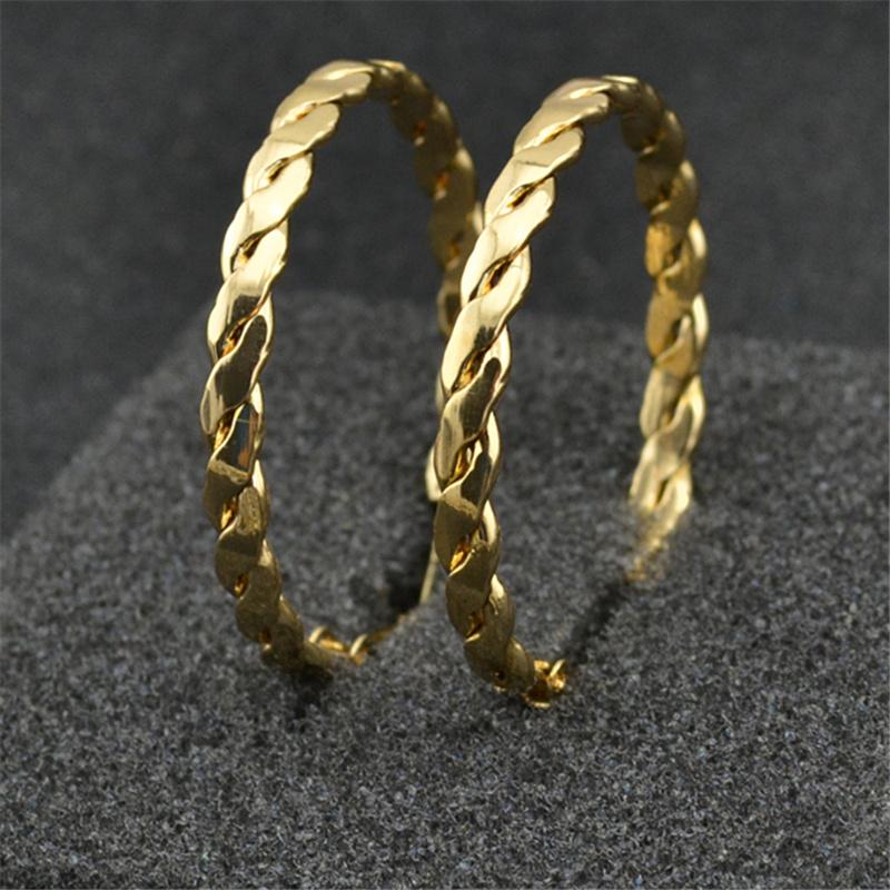 Clip On The Ear Without Piercing Earrings For Women Fashion Jewellery Accessories Rose Gold Black Double Round Threaded Earrings