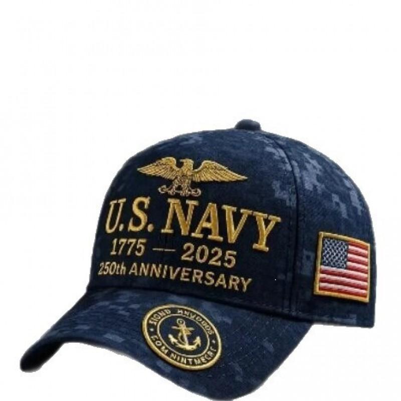 Șapcă de baseball imprimată 3D pentru a 250-a aniversare a Marinei SUA, pentru femei, reglabilă, tip snapback, 2025