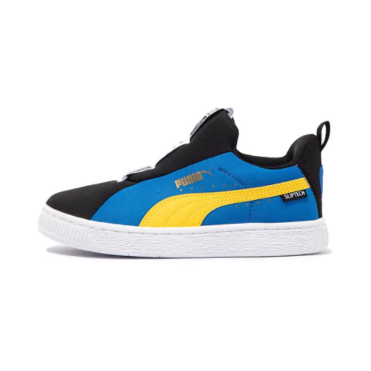 Puma Joyflex Sliptech Retro Casual Low-Top Kids Skate Shoes Kids Sneakers Black Blue Yellow 401140-04