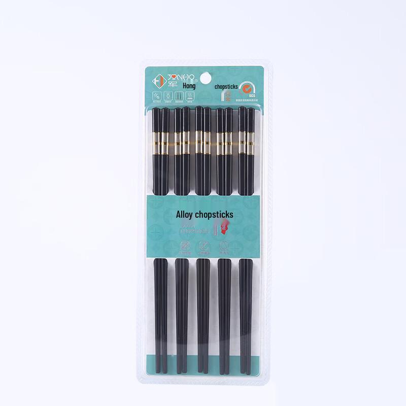 DRN Non-slip Alloy Chopsticks 5-Pair Set