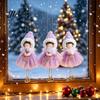 Christmas Tree Ornaments Angel Hanging Ornaments, Decorative Tulle Dress Doll Pendant Cream Aesthetic Home Accents with Bell for Xmas Wedding