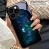 Space Nebula Wallpaper For iPhone 11 Pro 12 13 mini 14 15 Pro Max 16 E 17 Air XS Max XR 8 7 Plus SE 5 6 Black Glass Phone Case