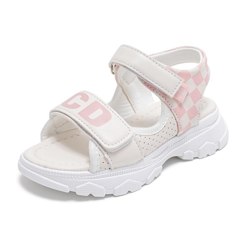 Girls sandals 2025 summer new children's shoes student breathable princess shoes medium and large children open-toed beach shoes tide
