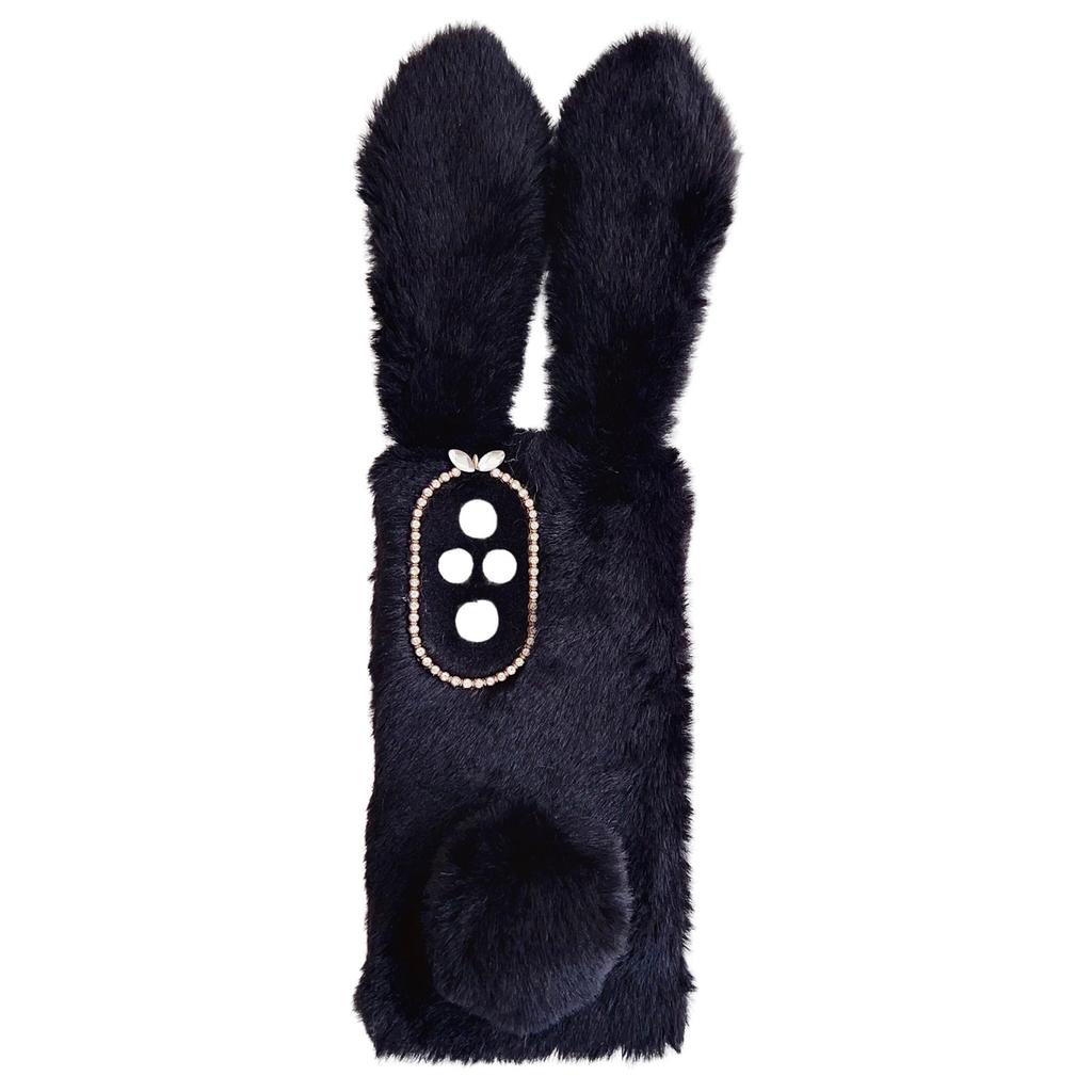 For Honor 200 Pro 5G Case Anti-Drop Bunny Ears Furry Soft TPU Phone Cover