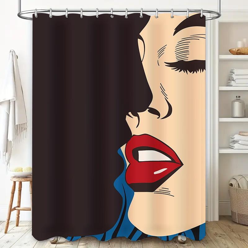 Pop Art Shower Curtain Bold Graphic Design For Modern Bathroom Decor Set Includes 12 Hooks In Various Colors Patterns