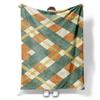 Grün-Orange Karierte Flanell-Kuscheldecke Weiches Gemütliches Fleece für Zuhause Büro Sofa Auto Ganzjahresgeschenk