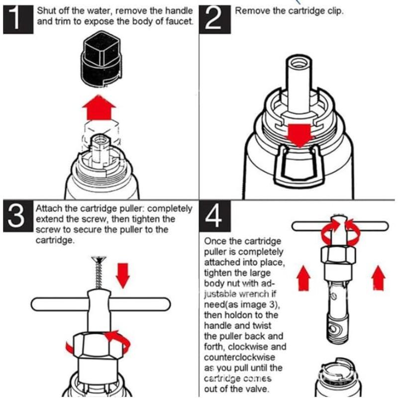 1222 Shower Cartridge Replacement Cartridge with 104421 Puller Removal Tool for Moen One-Handle PosiTemp Faucet and Shower