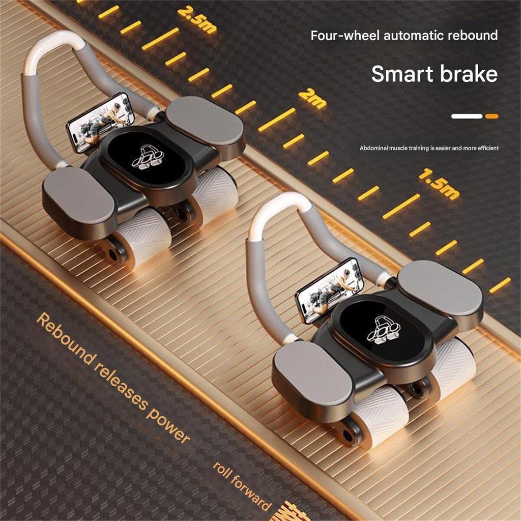 New Weight-bearing Abdominal Wheel Automatic Rebound Men and Women's Abdominal Wheel Fitness Equipment Artifact Sports Home Abdo