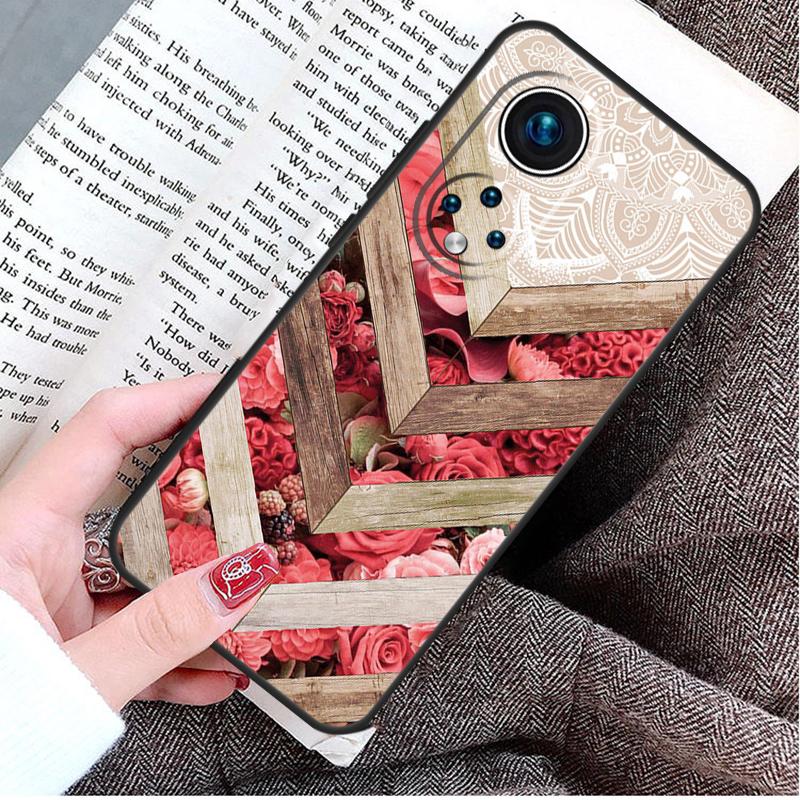 Mandala Wood Floral Case For Honor 90 Lite 70 50 Magic 6 5 Pro Honor X8a X9a X6a X7a X8 X9 X8b X9b Back Cover