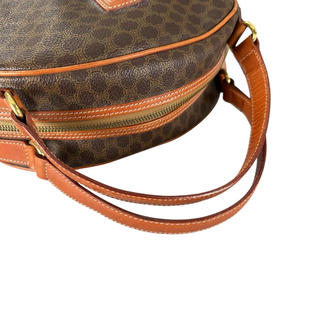 Celine Macadam Handbag Brown Women Mini Boston Used