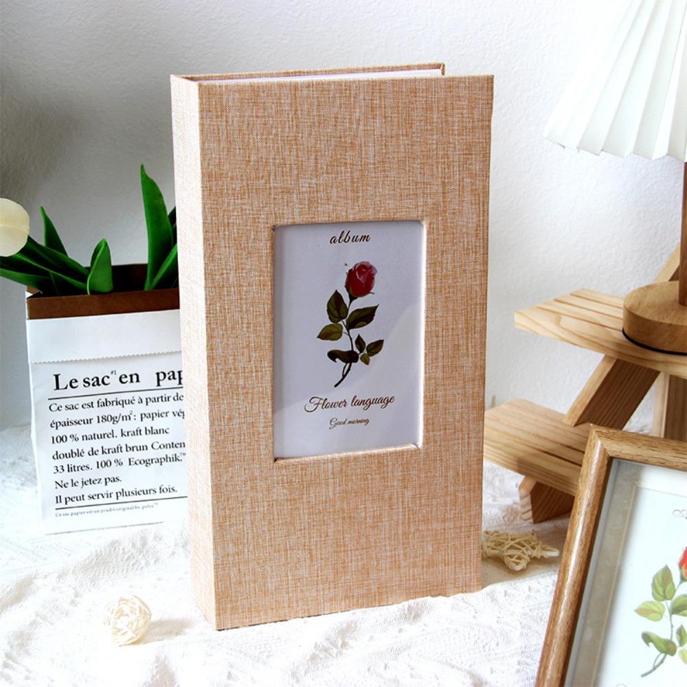 1Pcs Durable 300 Pockets Linen Photo Album Slip-in Interleaf Type 6 inch Photo Storage Book Picture Albums for 4x6cm 6inch Photo