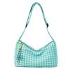 Checkered single shoulder bag, large capacity travel cross-body bag, light and casual underarm bag