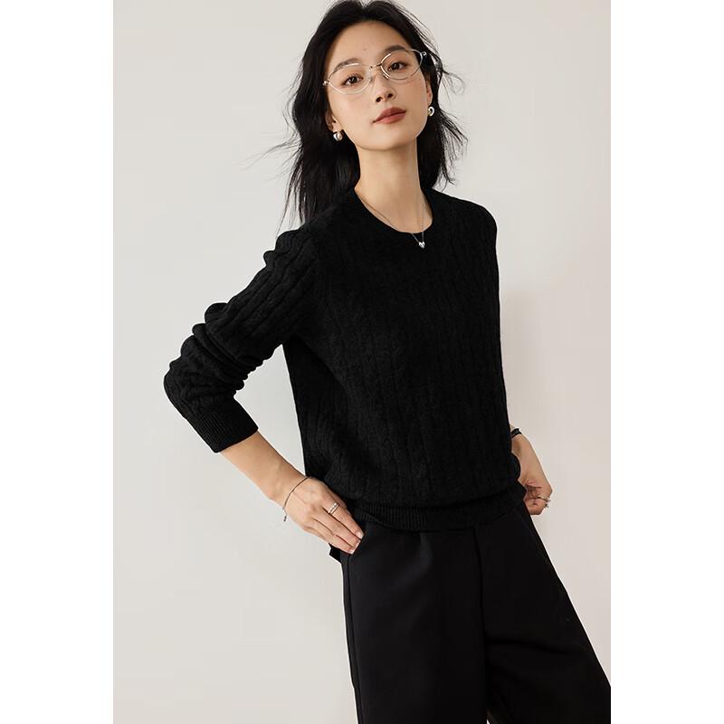 VICTORIA&VERA Dámský svetr z 99% vlny s copánkovým vzorem