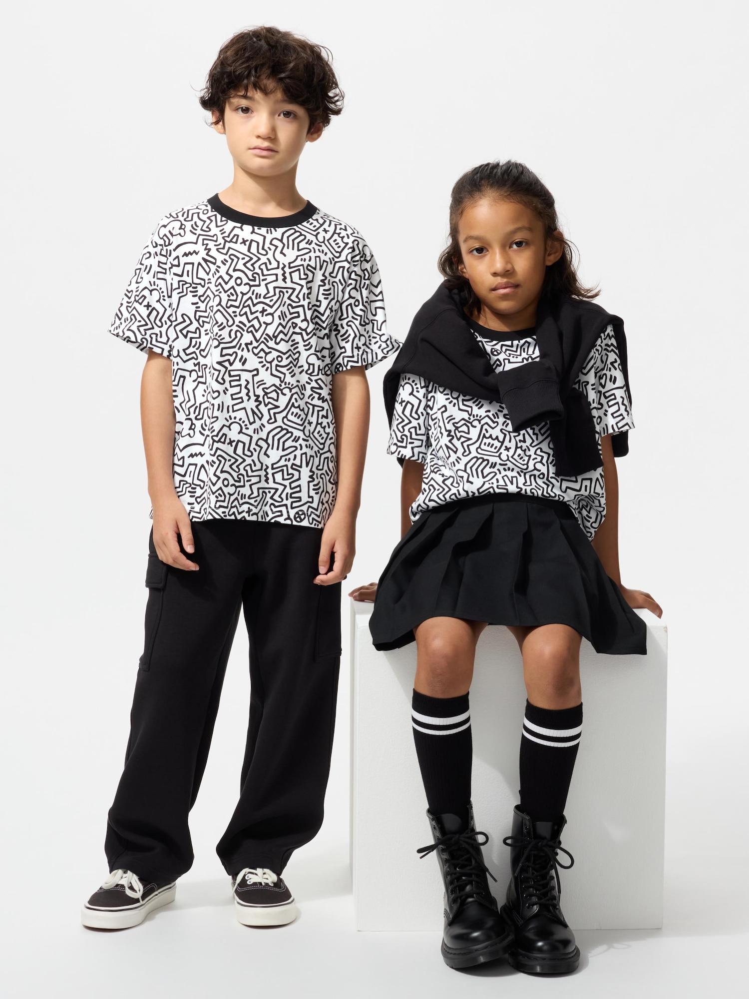 

Uniqlo Детская футболка с графическим принтом в стиле поп-арт из Нью-Йорка, с коротким рукавом, Кит Хэринг B 00 WHITE/KIDS 160