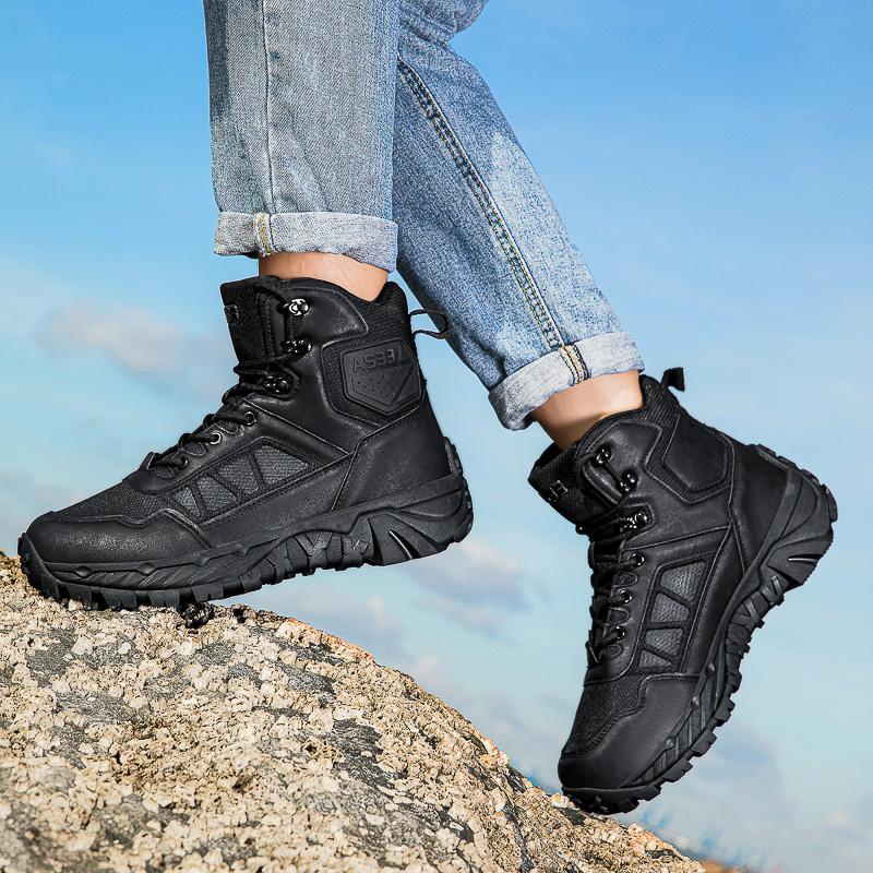 Pantofi de Alpinism pentru Bărbați Cizme Tactice Impermeabile Militare de Înaltă Calitate Pantofi de Motociclism Vânătoare Drumeții Cizme Respirabile
