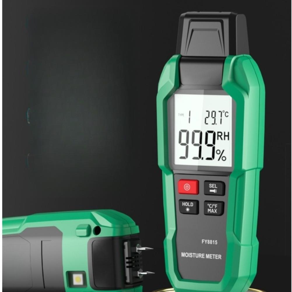 Wood Moisture Meter 0.7-100% Humidity Tester With 9 Modes For Wood Concrete Plaster Wall Building Material Detector