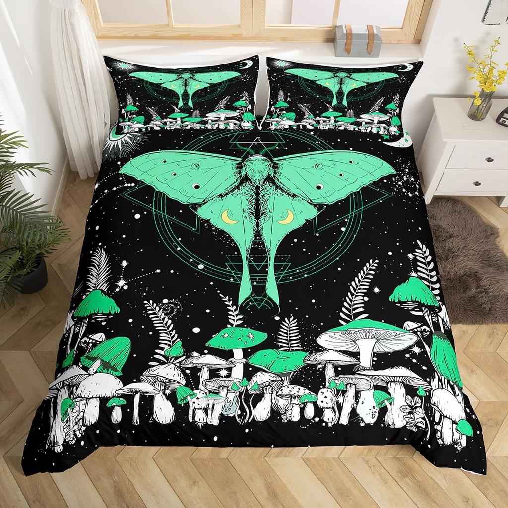 Cartoon Mushrooms Duvet Cover Sets Girls Boys Women Room Decor Kawaii Bedding Cover Set Queen King Single Twin Size No Comforter
