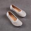First layer cowhide mother shoes women's 2025 summer new hollow hole shoes leather flat bottom retro woven sandals women